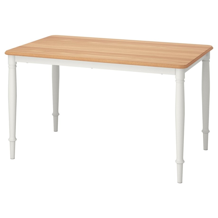 Brightgrain, Dining table, oak veneer/white, 130x80 cm