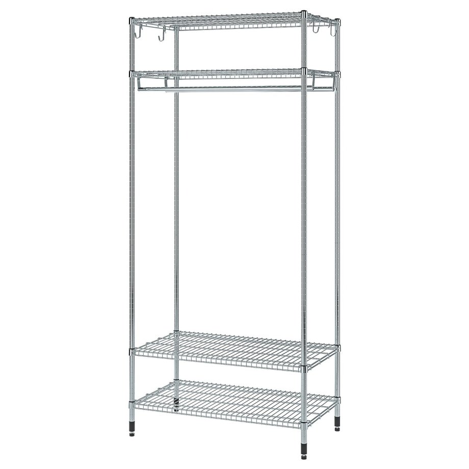 SteelHang, Shelving unit with clothes rail, galvanised, 92x50x201 cm