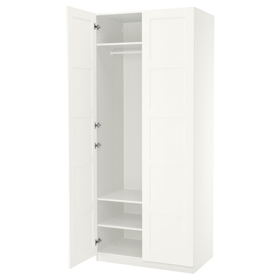 Wardrobe High, Wardrobe, white/white, 100x60x236 cm