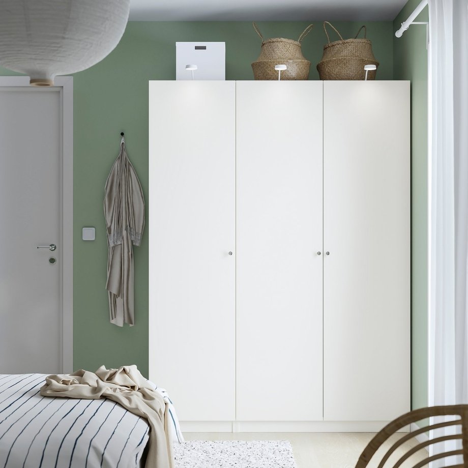Wardrobe Wide, Wardrobe combination, white/white, 150x60x201 cm