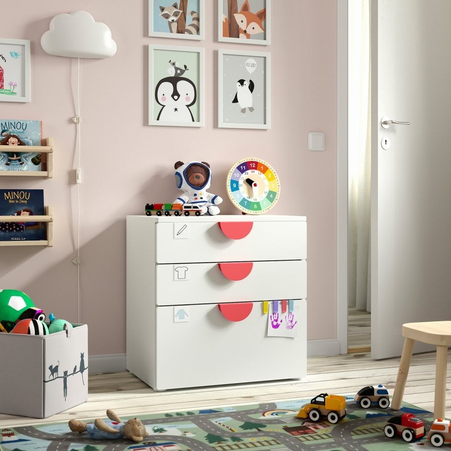 Pure Stack, Chest of 3 drawers, white/white, 60x42x63 cm
